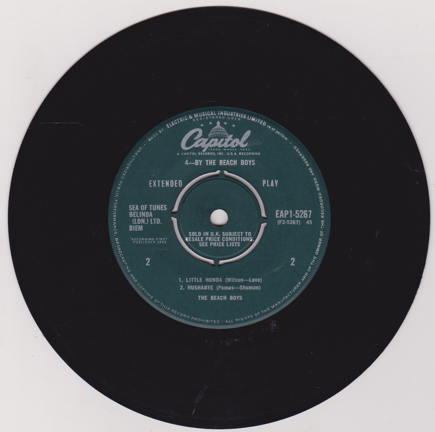 Vinyl record with Capitol Records label on a white background