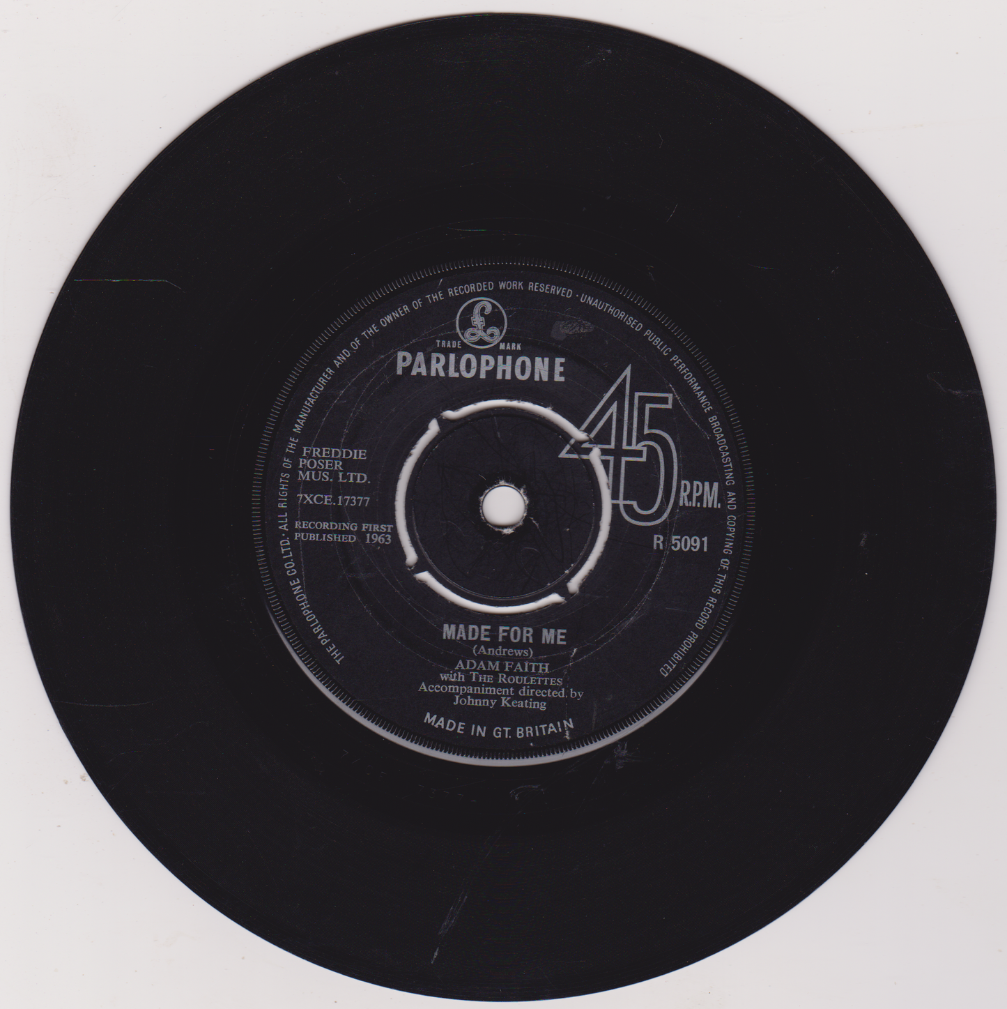Adam Faith With The Roulettes – We Are In Love (1963) 7" vinyl single G+/-