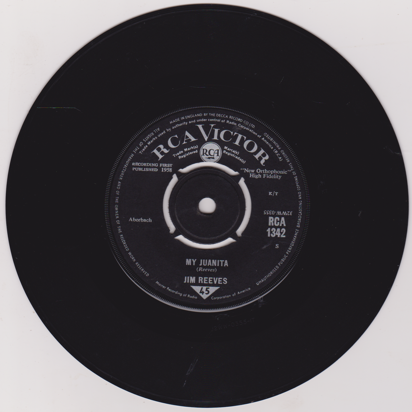 Black vinyl record with RCA Victor label on a white background