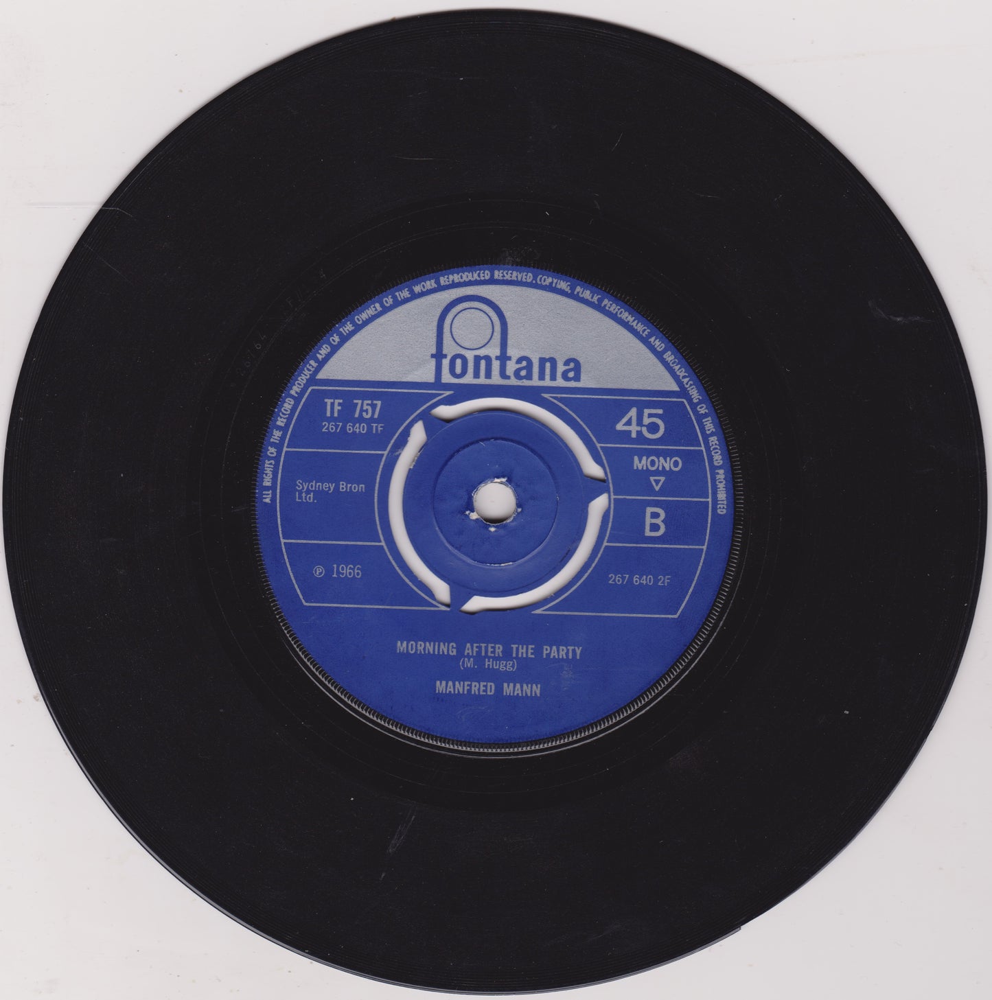 Manfred Mann – Semi-Detached, Suburban Mr. James (Fontana 1966) 7" vinyl single VG/-