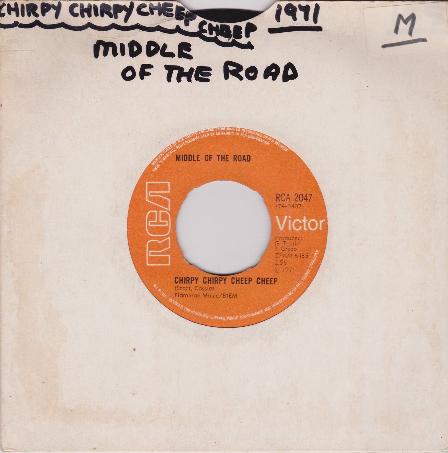 Record label with 'RCA' and 'Victor' branding on a beige background