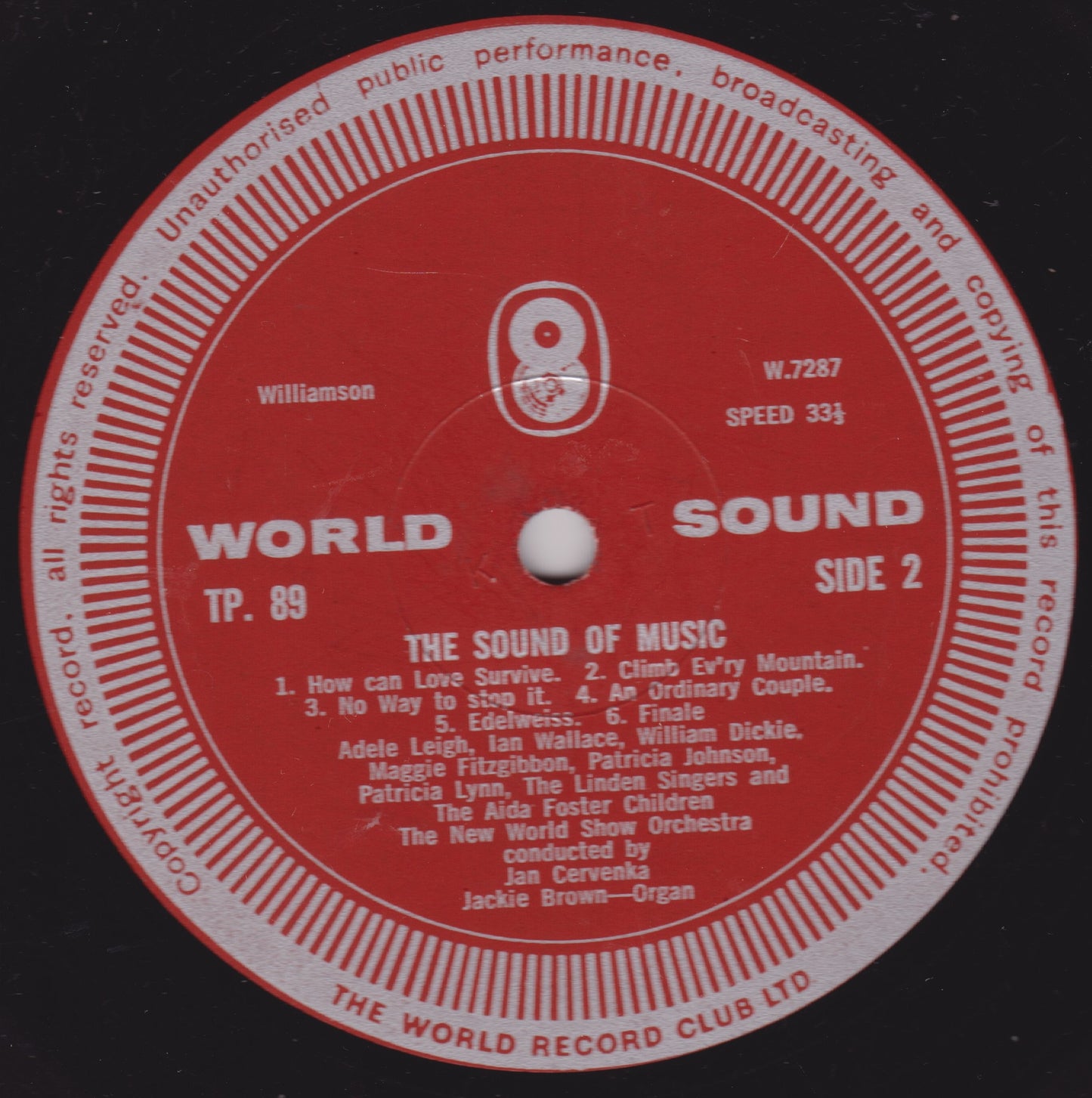 Rodgers & Hammerstein – The Sound Of Music (World Record Club) 12" vinyl LP VG/VG