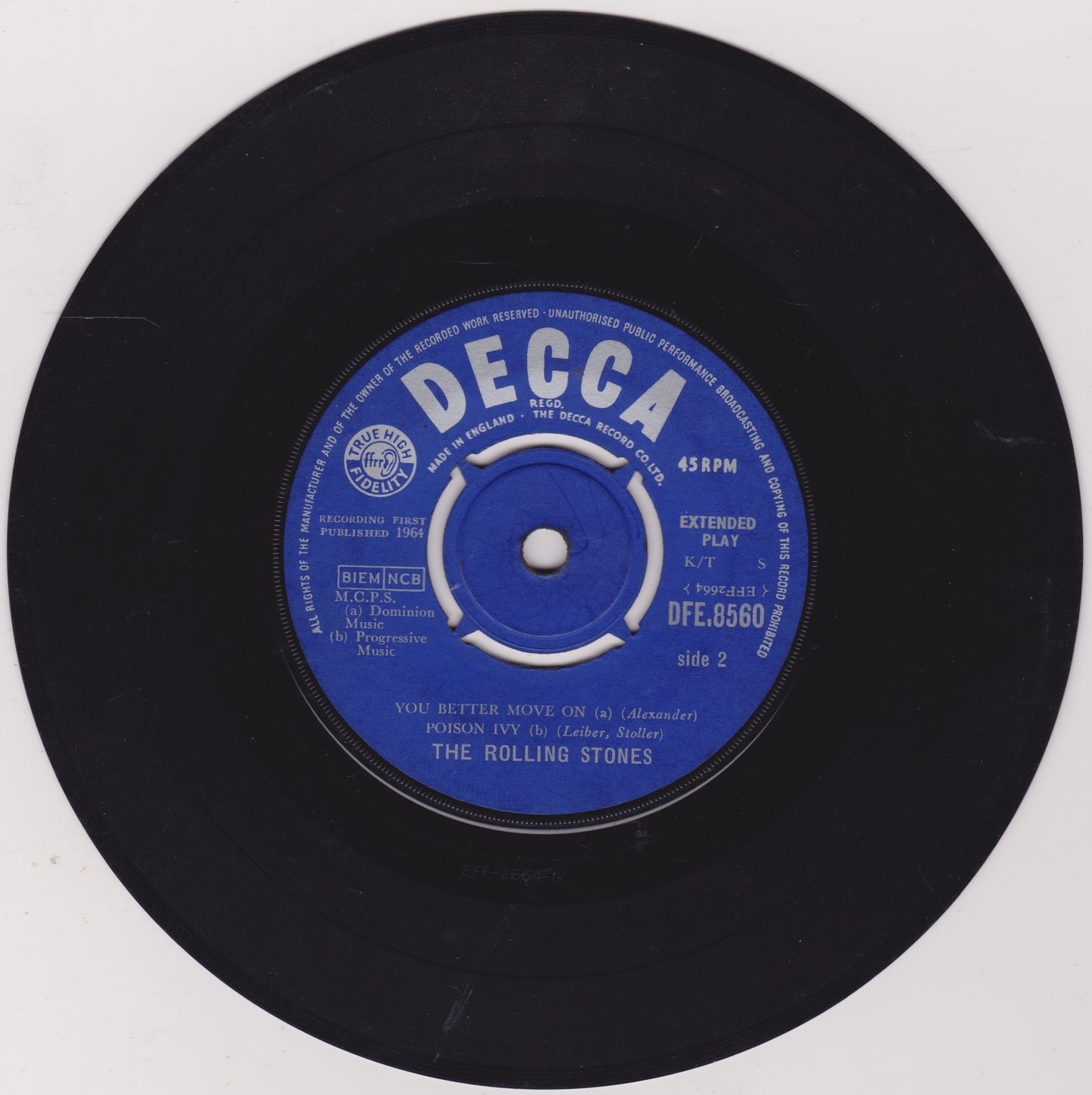 The Rolling Stones – The Rolling Stones (Decca 1964) 7" vinyl EP G+/-