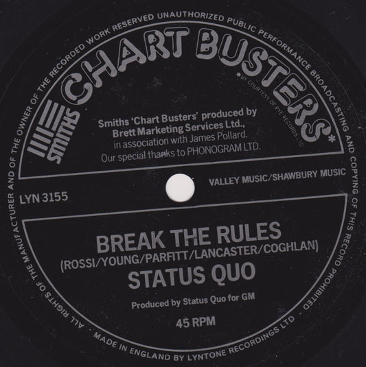 Status Quo – Down Down / Break The Rules (Smiths Crisps 1975) 7" flexi-disc VG
