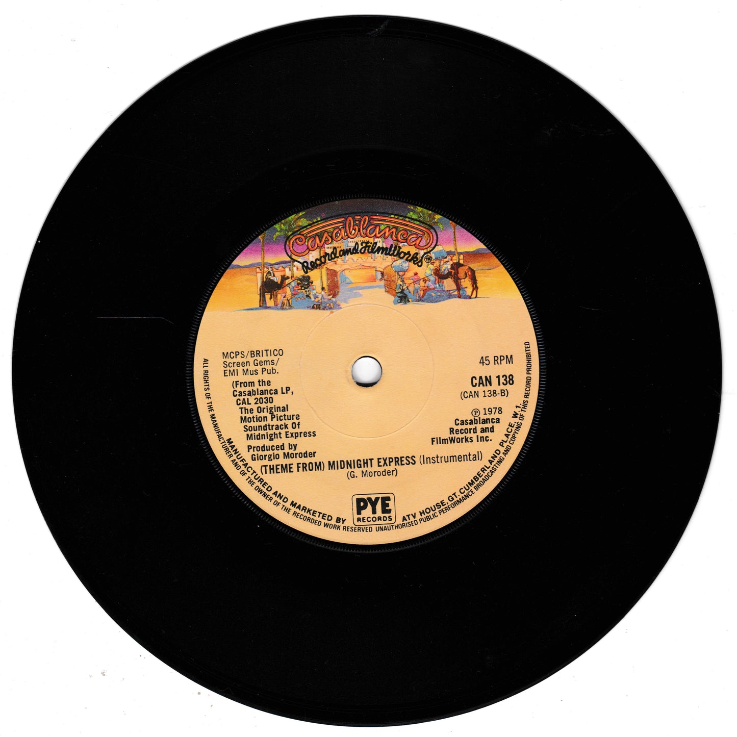Chris Bennett - Billy's Theme (Casablanca, 1978) 7" vinyl single VG/-