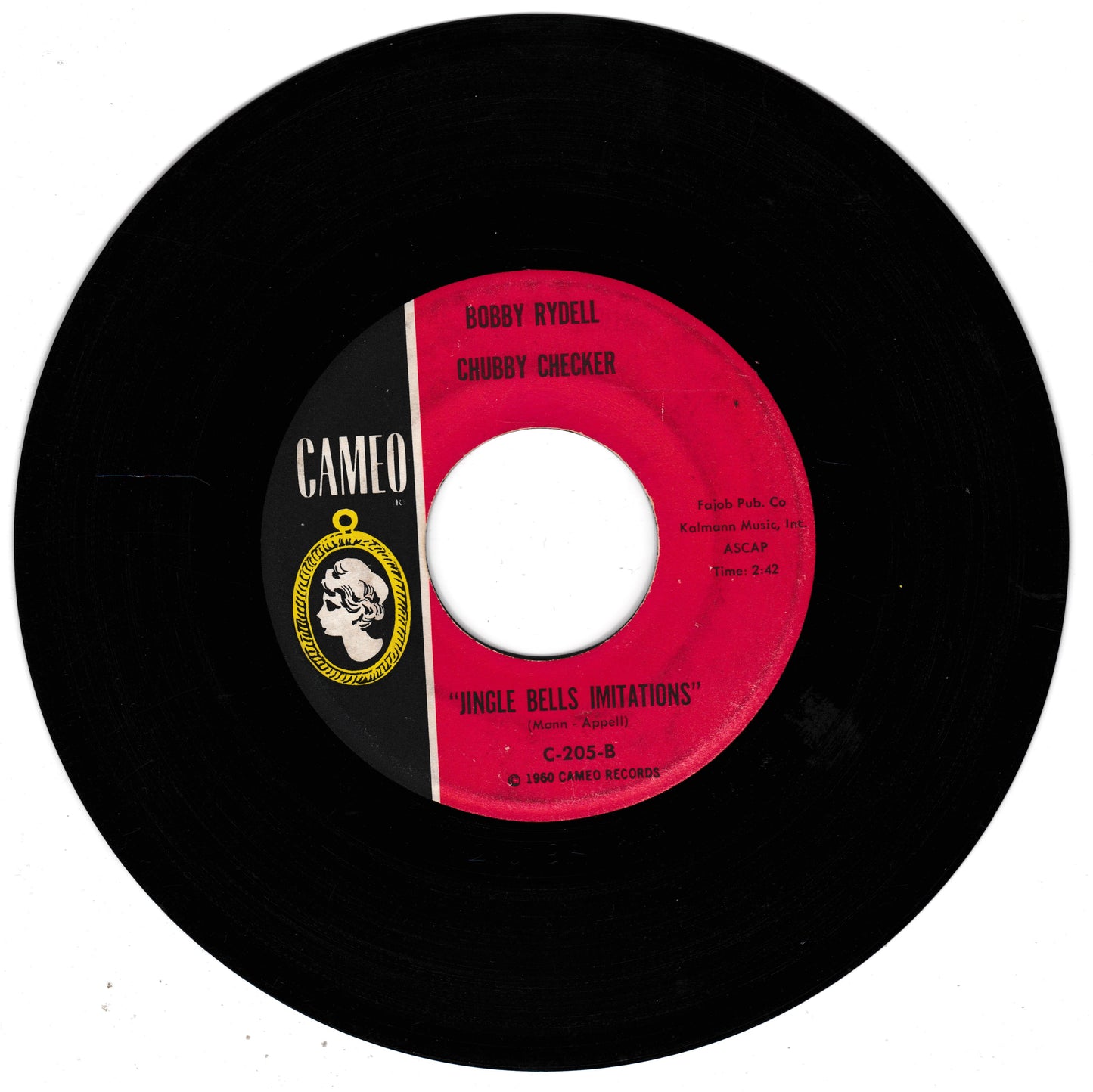 Bobby Rydell, Chubby Checker - Jingle Bell Rock (Cameo 1961) 7" vinyl single US VG/- jukebox