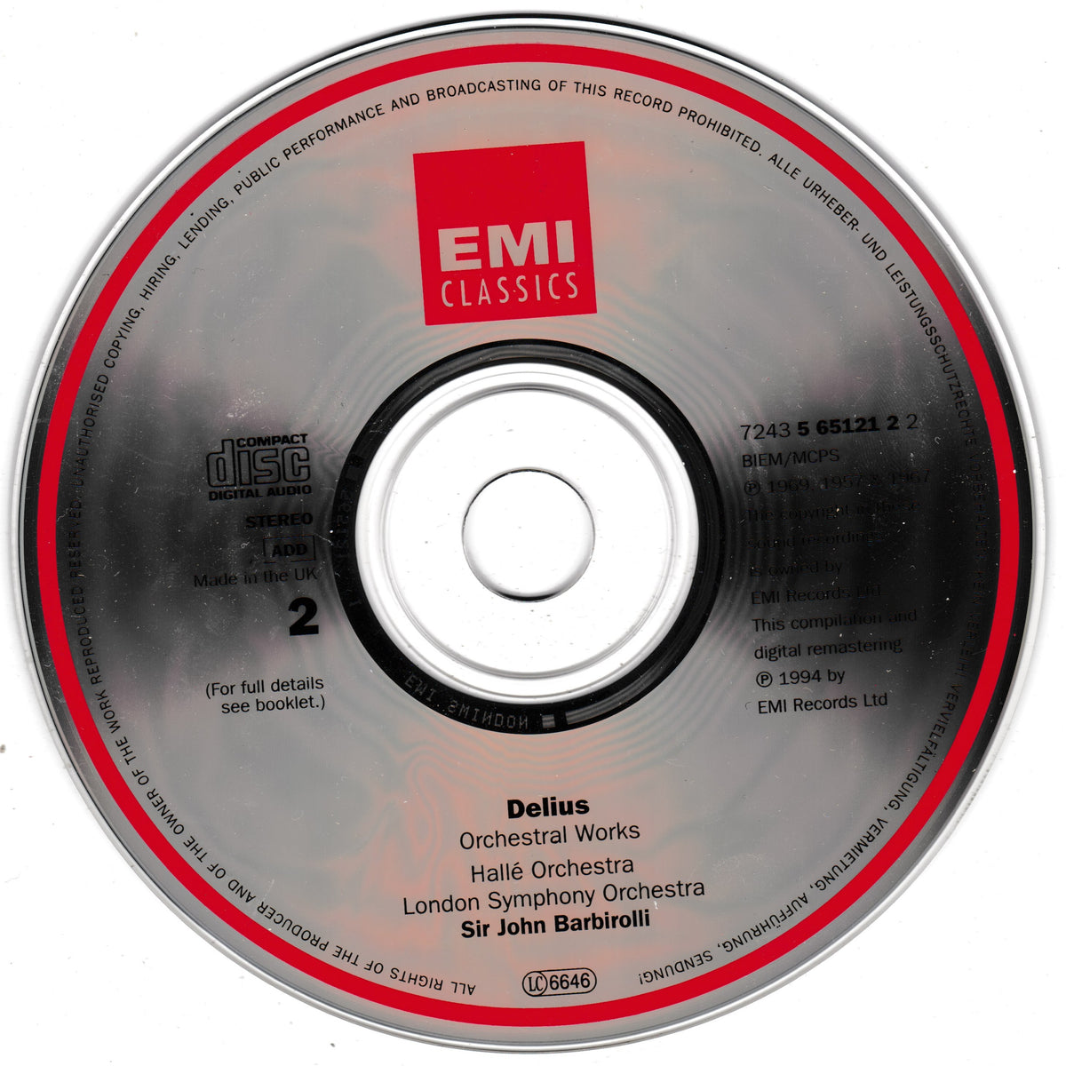 Delius - Orchestral Works (EMI 1994) 2xCD album