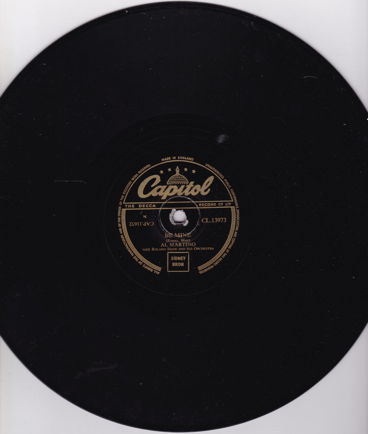 Al Martino – Acque Amare / Be Mine (Capitol 1953) 10" shellac VG/-