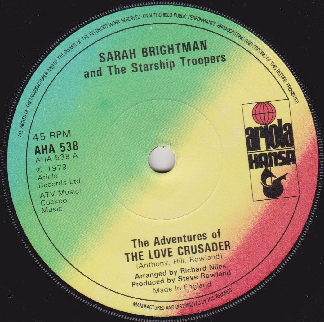 Sarah Brightman And The Starship Troopers – The Adventures Of The Love Crusader 7" vinyl single VG/-