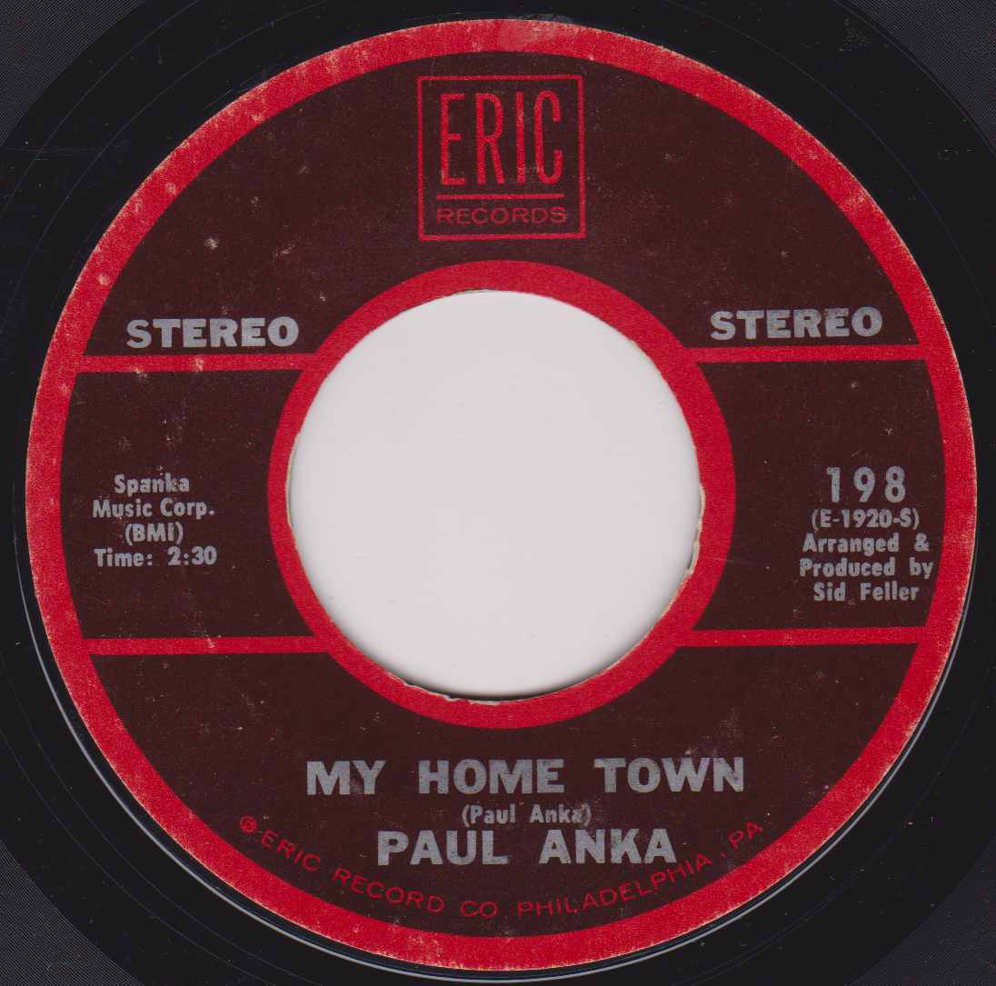 Paul Anka – (All Of A Sudden) My Heart Sings (Eric) 7" vinyl US single VG/- jukebox