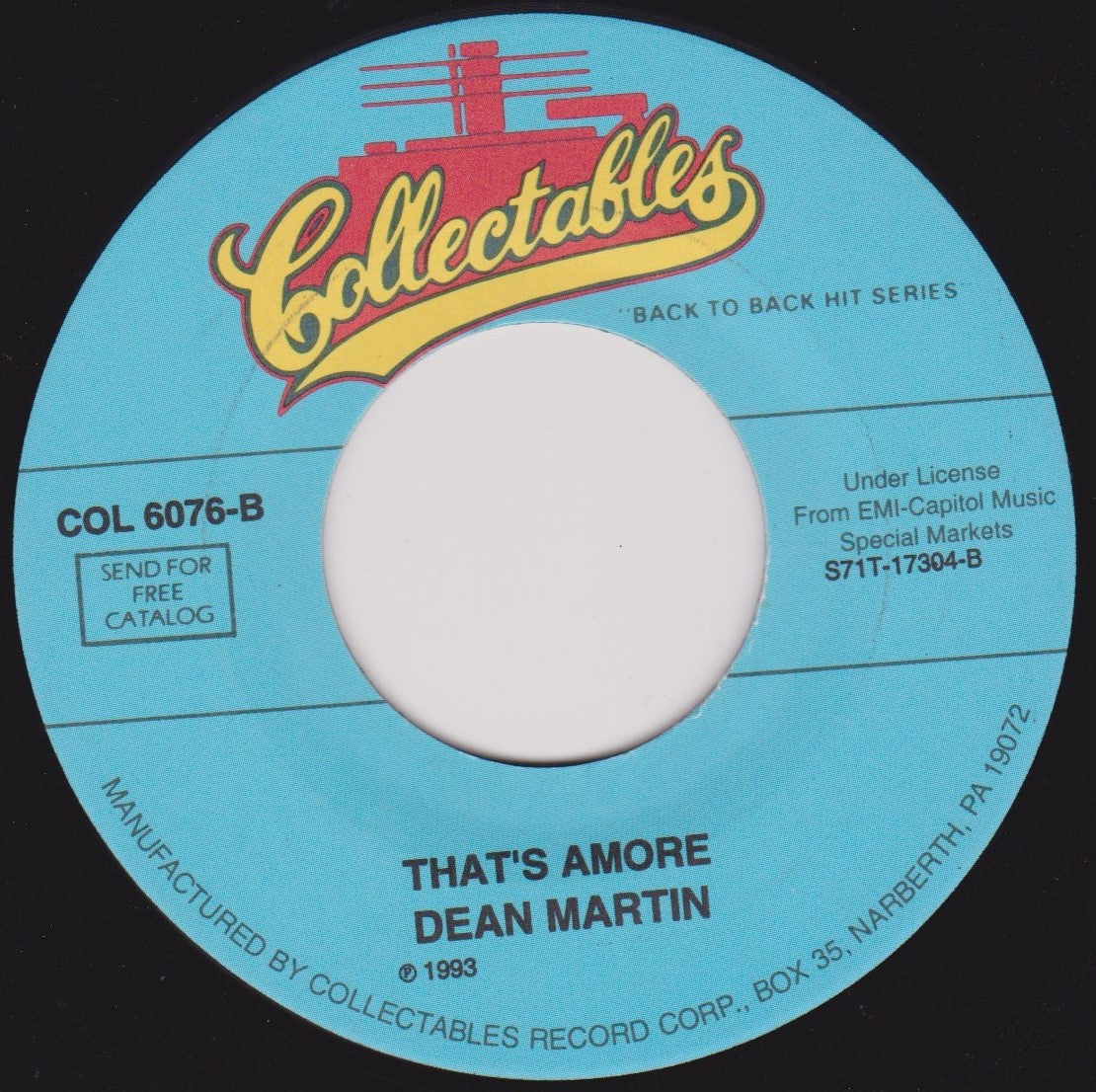 Dean Martin – Memories Are Made Of This / That's Amore 7" vinyl single US VG/-