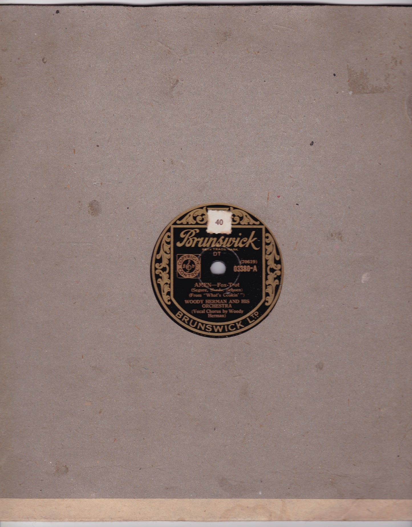 Woody Herman – Amen / Deliver Me to Tennessee (Brunswick) 10" shellac VG/-