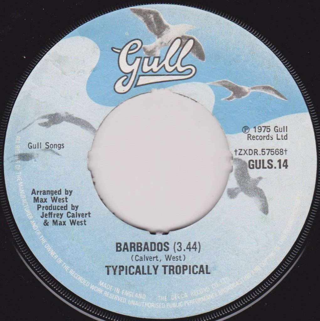 Typically Tropical – Barbados (Gull 1975) 7" vinyl single VG/- jukebox