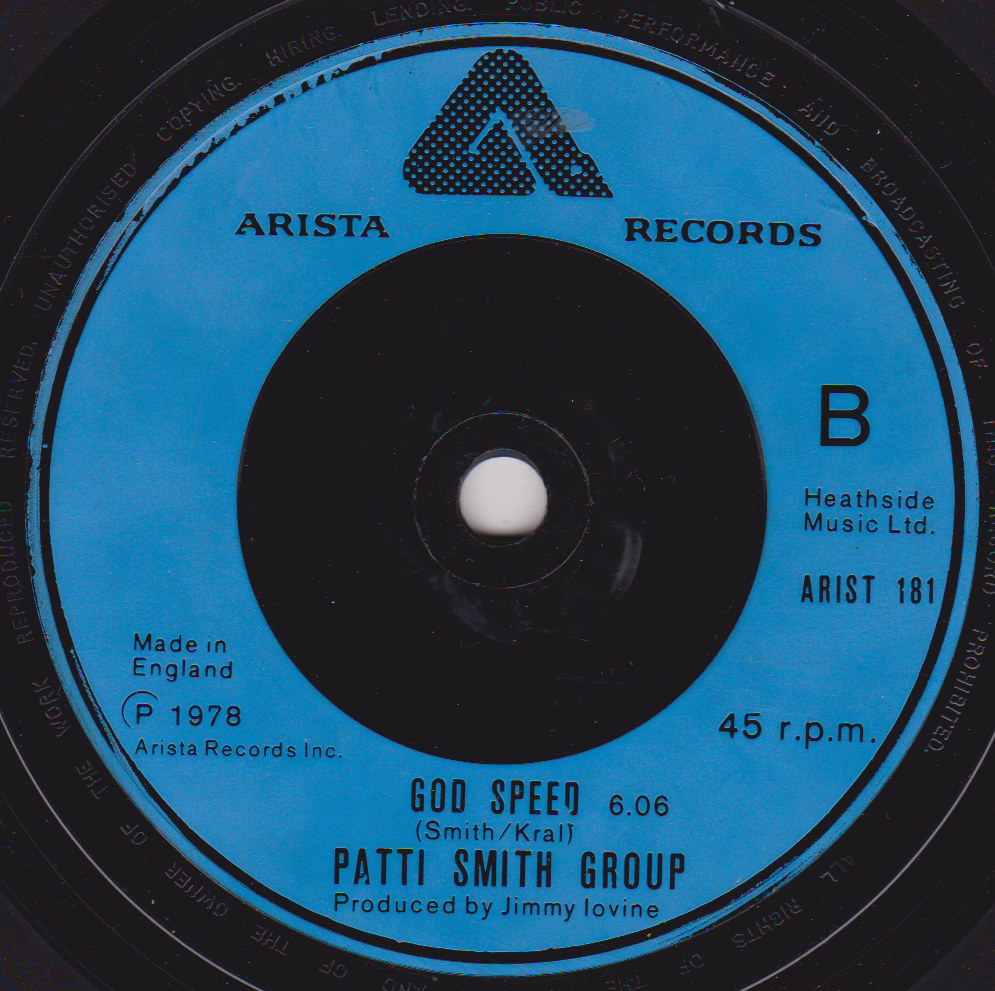 Patti Smith Group – Because The Night (Arista 1978) 7" vinyl single VG/-