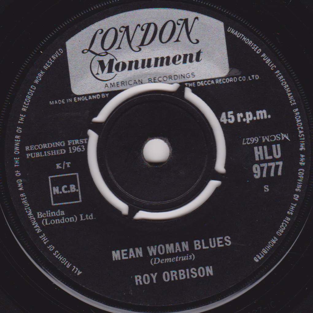Roy Orbison - Blue Bayou (London 1963) 7" vinyl single VG/-