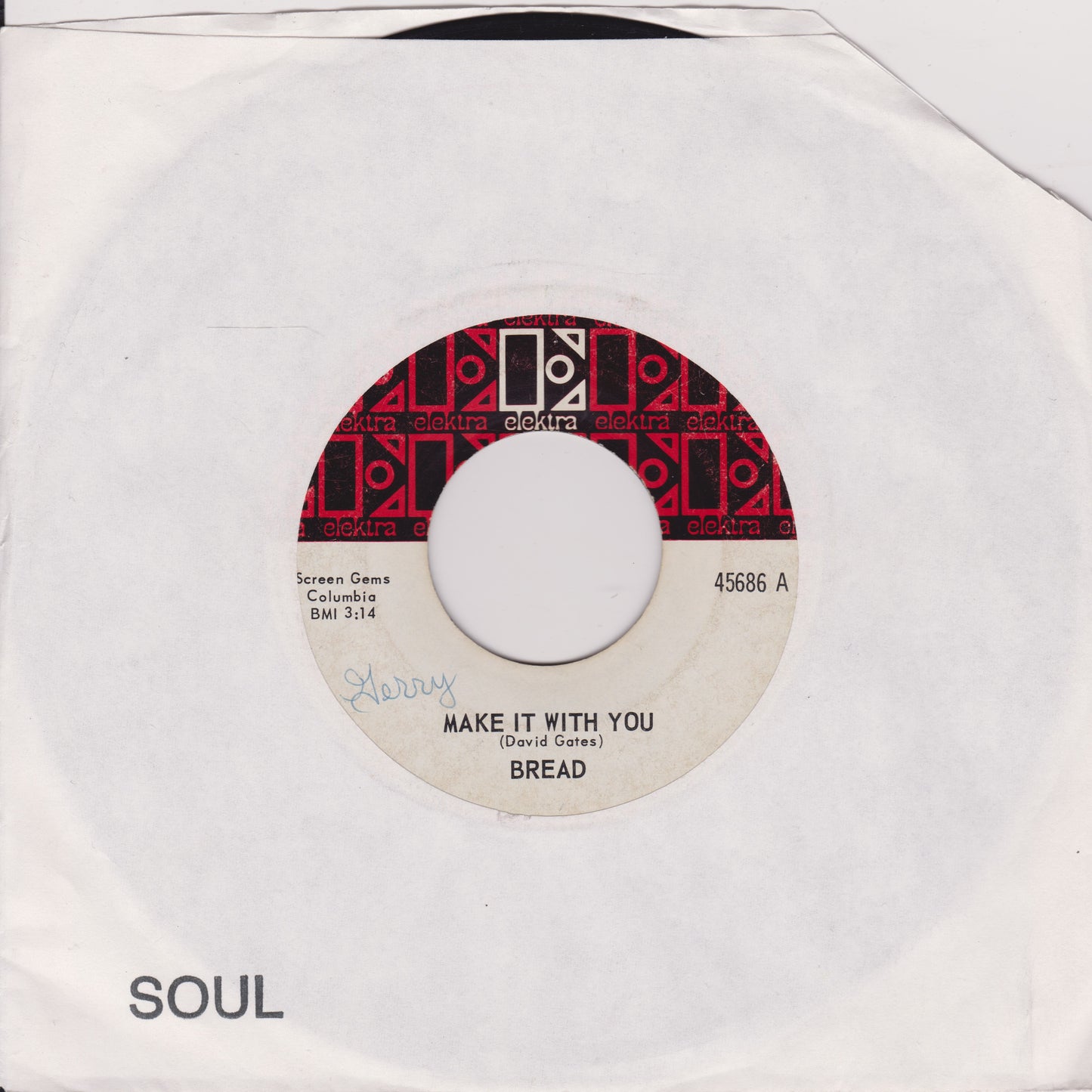 Bread – Make It With You (Elektra 1970) 7" US vinyl single G+/- jukebox