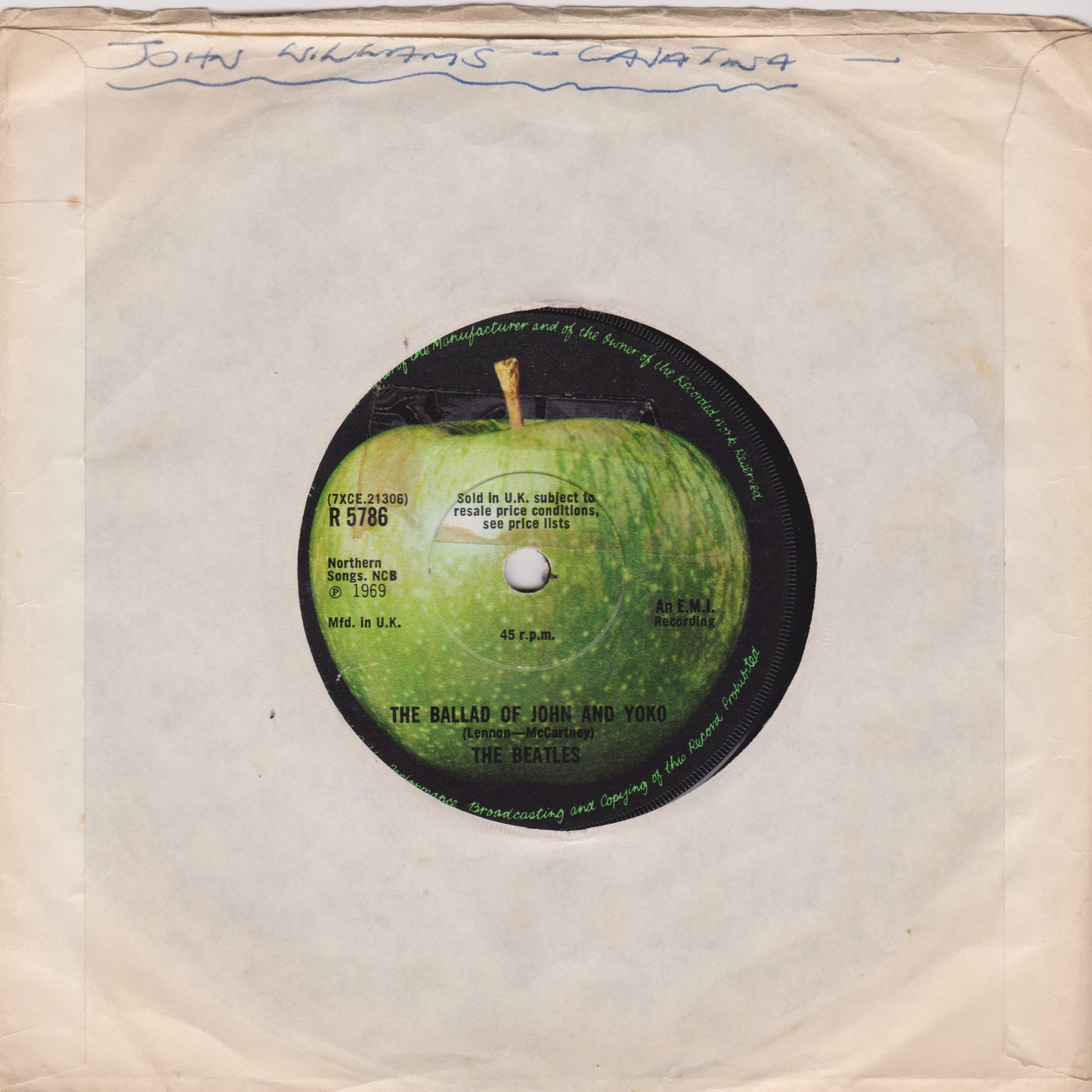 The Beatles - The Ballad Of John And Yoko (Apple 1968) 7" vinyl single G+/-