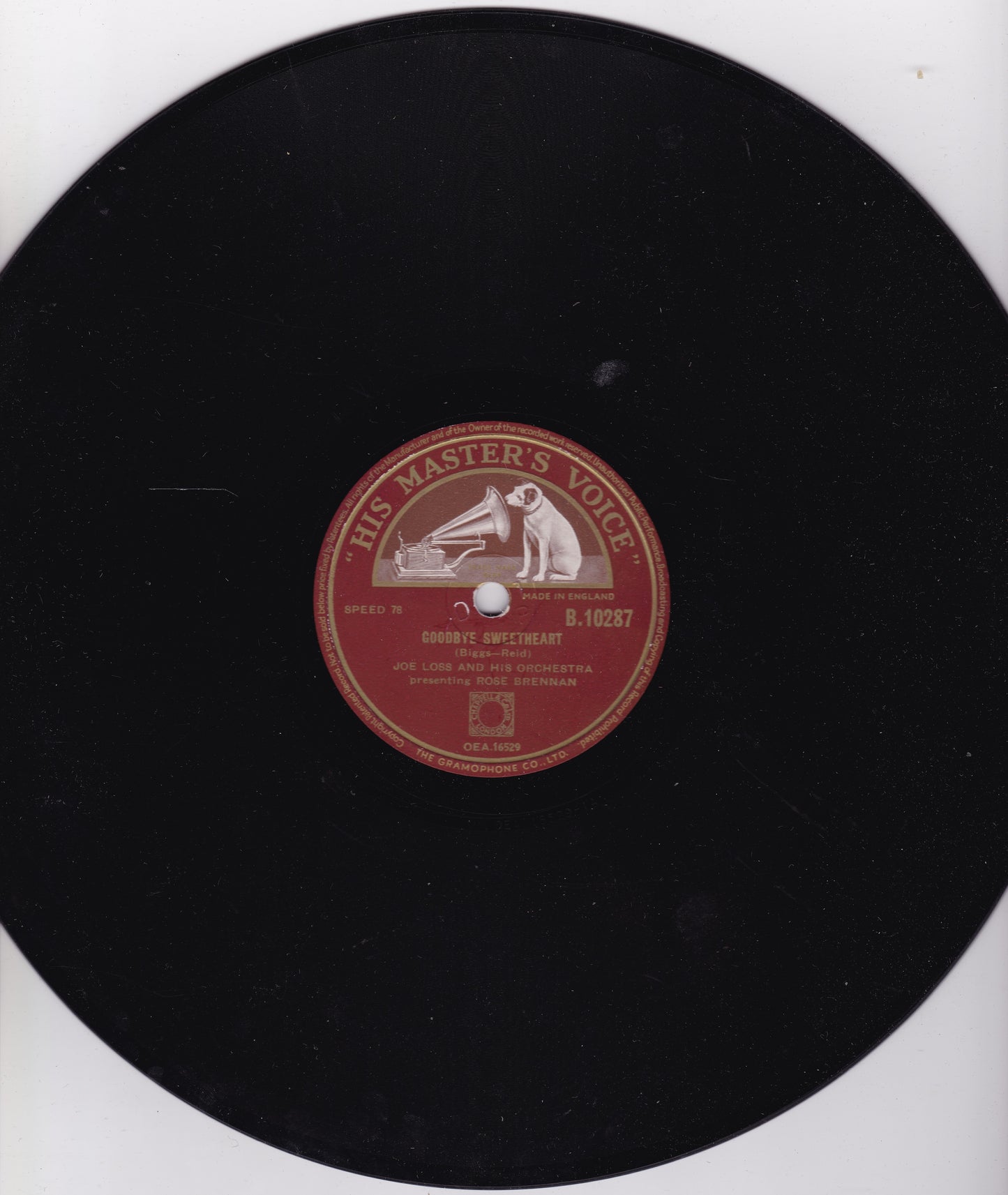 Joe Loss & His Orchestra – Be Anything / Goodbye Sweetheart 10" shellac VG/-