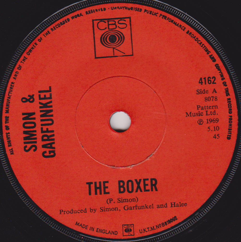 Simon & Garfunkel – The Boxer (CBS 1969) 7" vinyl single VG/-