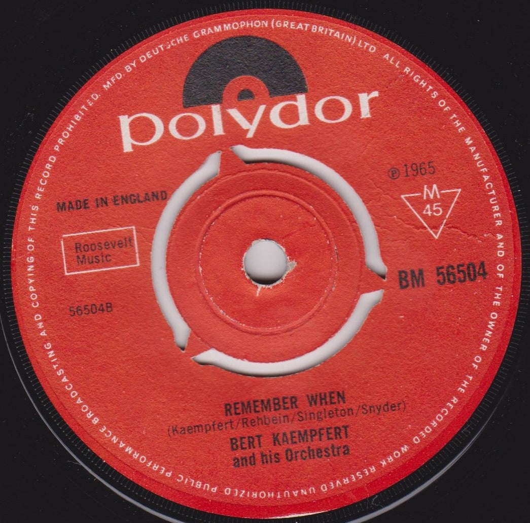 Bert Kaempfert & His Orchestra – Bye Bye Blues (Polydor 1965) 7" vinyl single VG/-