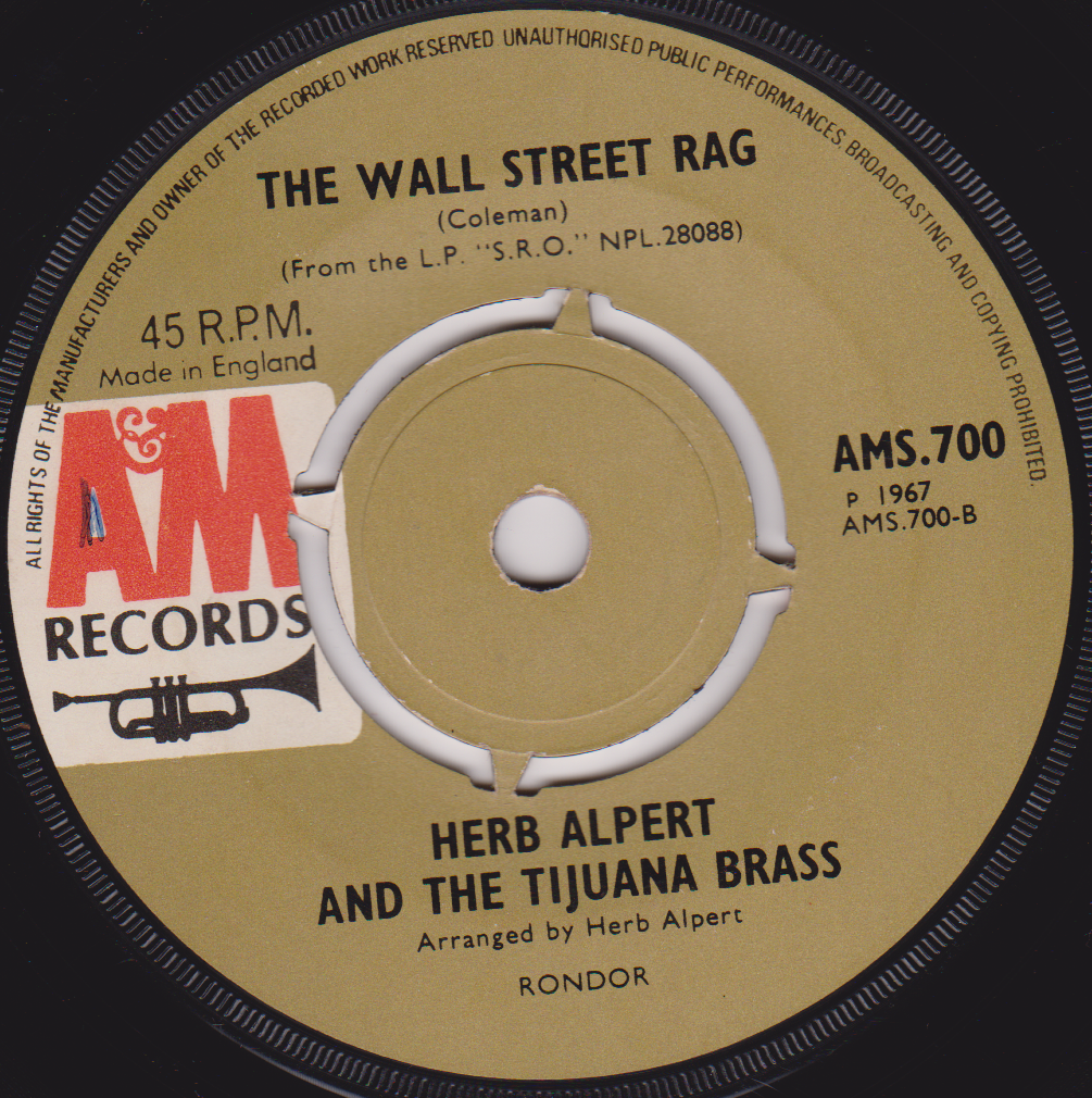 Herb Alpert And The Tijuana Brass – Casino Royale (A&M 1967) 7" vinyl single VG/-