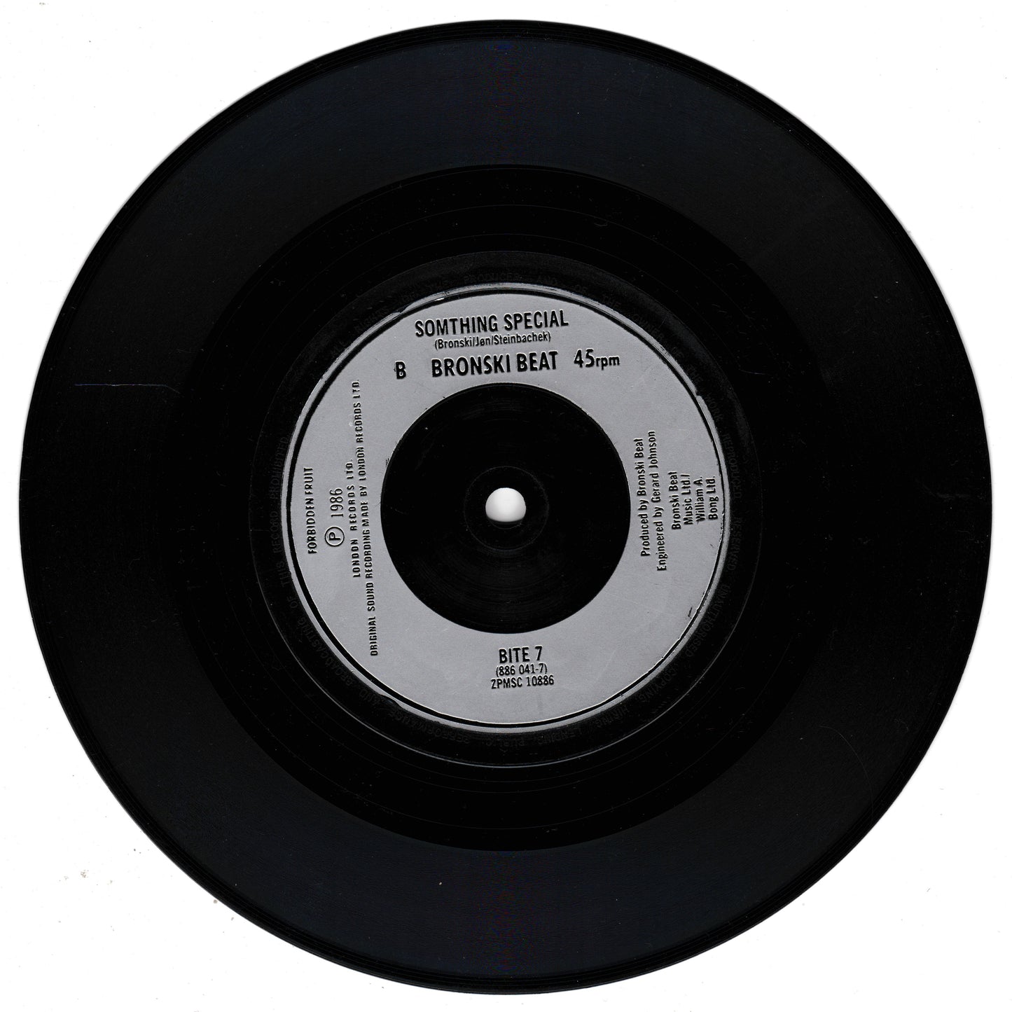 Bronski Beat – C'Mon! C'Mon! (London 1986) 7" vinyl single VG/-