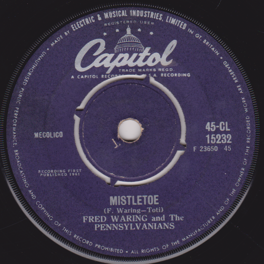 Fred Waring And The Pennsylvanians – Christmas Magic (Capitol 1961) 7" vinyl single VG/-