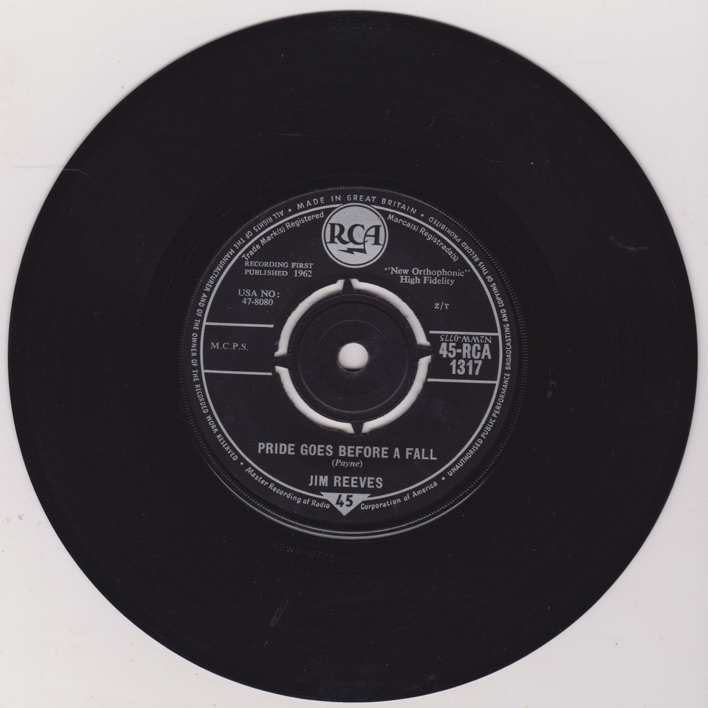 Jim Reeves – I'm Gonna Change Everything (RCA 1962) 7" vinyl single VG/-