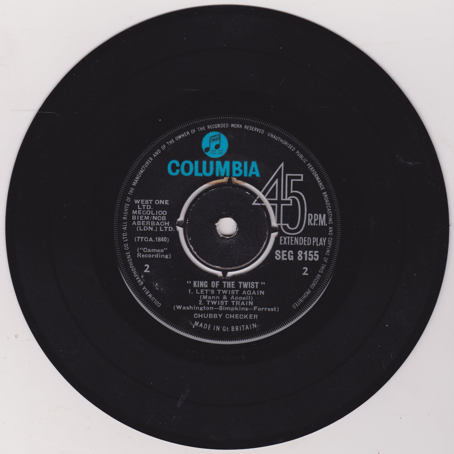 Chubby Checker – King Of The Twist (Columbia 1962) 7" vinyl EP G+/-