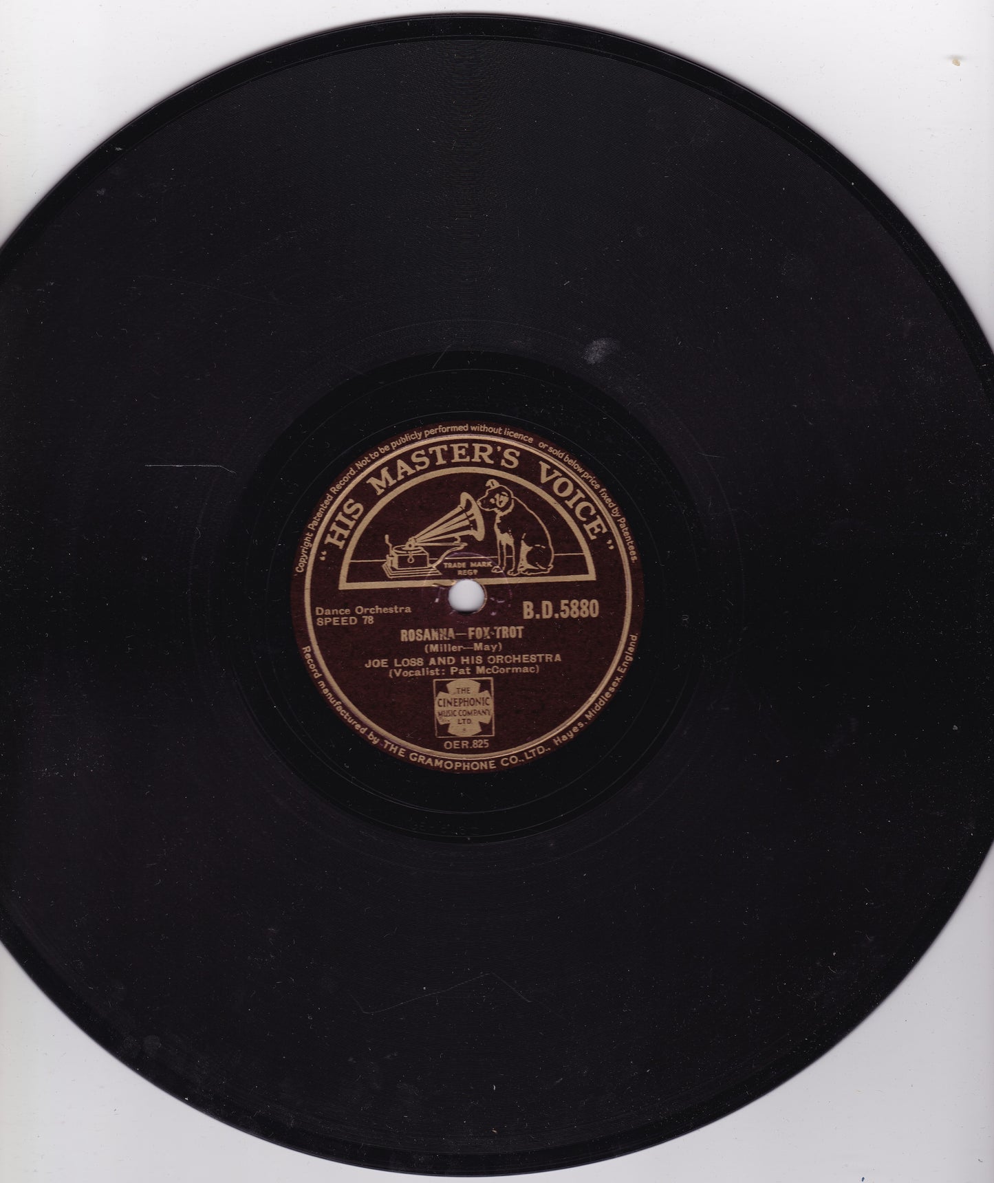 Joe Loss & His Orchestra – Come With Me, My Honey (HMV) 10" shellac VG/-