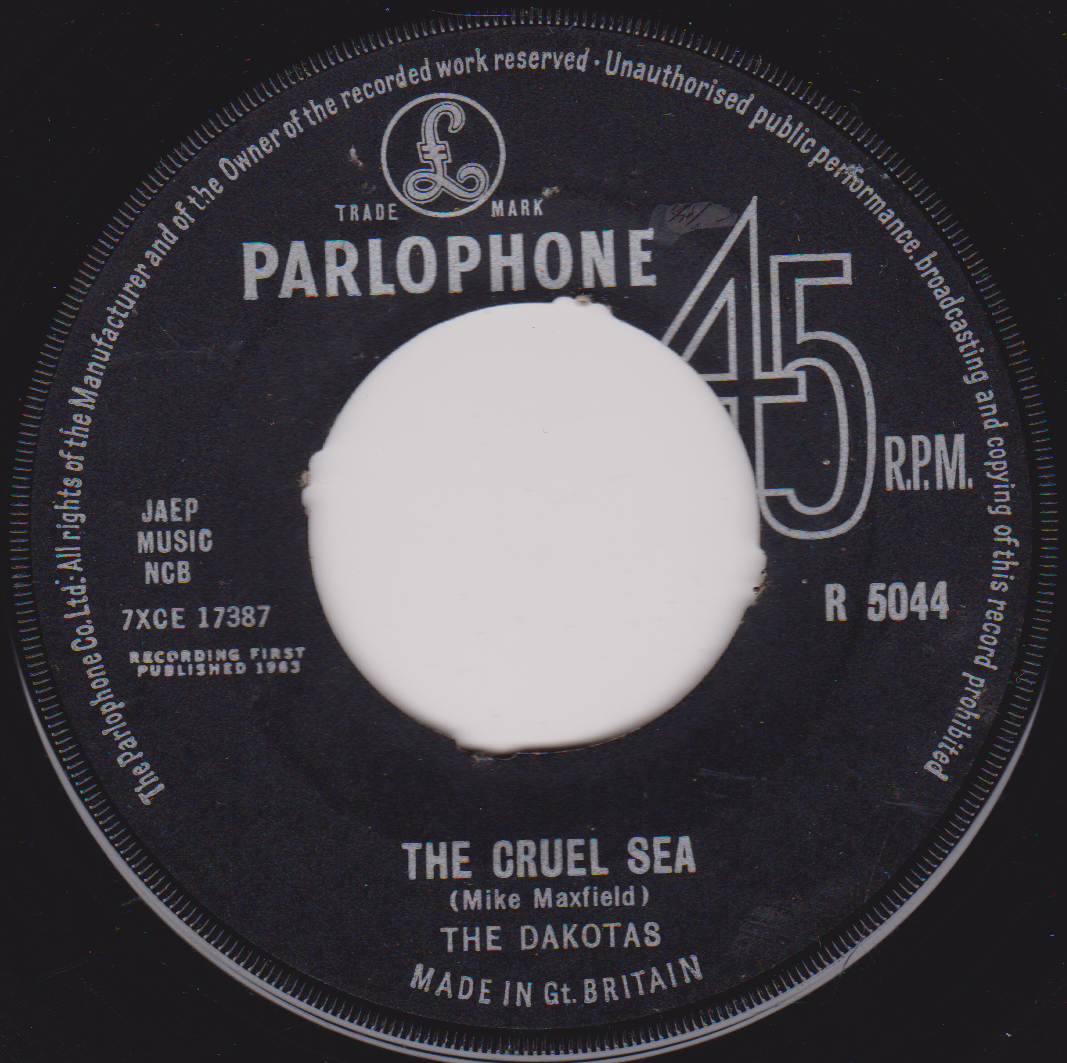 The Dakotas – The Cruel Sea (Parlophone 1963) 7" vinyl single G+/-
