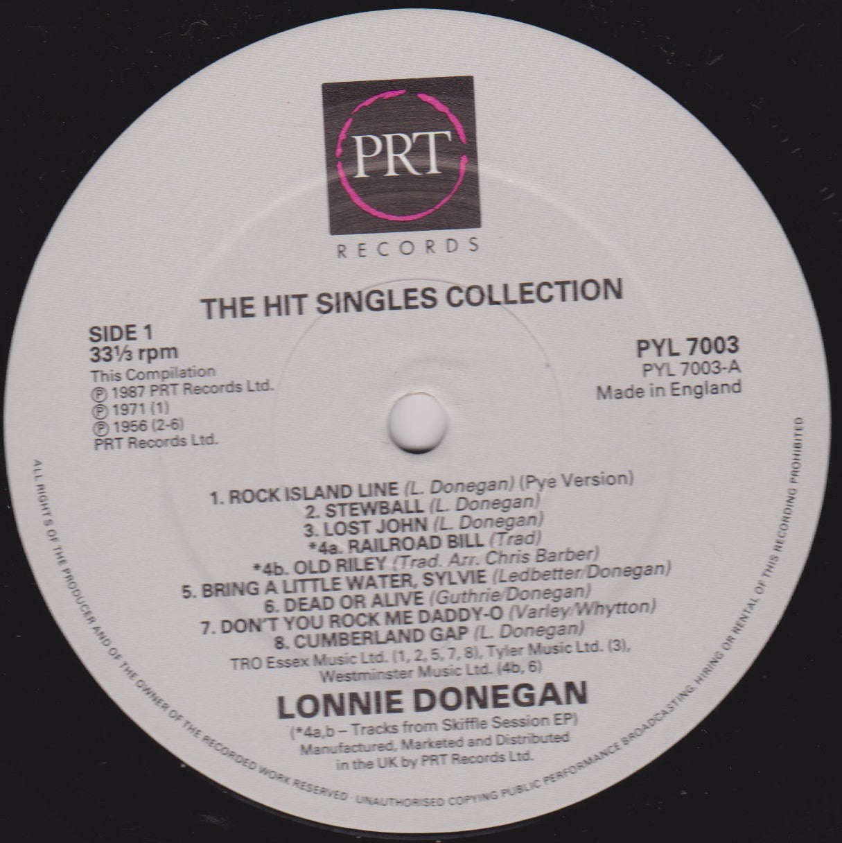 Lonnie Donegan – The Hit Singles Collection (PRT 1987) 2x12" vinyl LP VG/VG