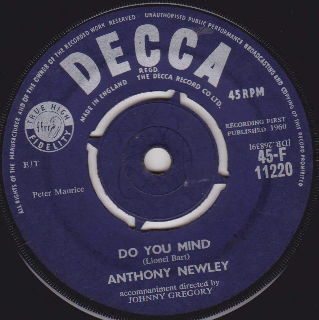 Anthony Newley - Do You Mind (Decca 1960) 7" vinyl single VG/-