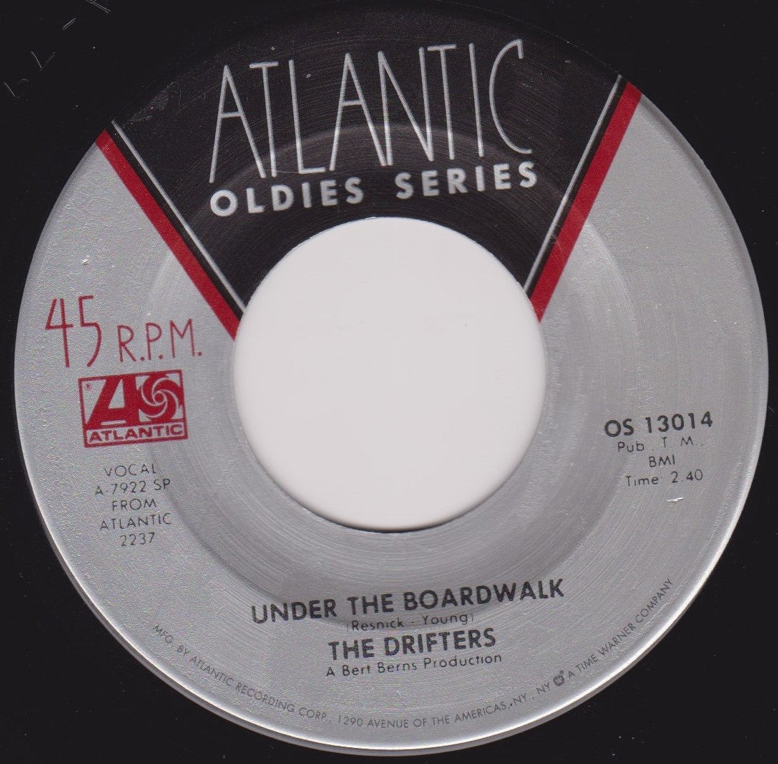 The Drifters - Under The Boardwalk/Ruby Baby (Atlantic) 7" vinyl US single VG/- jukebox centre