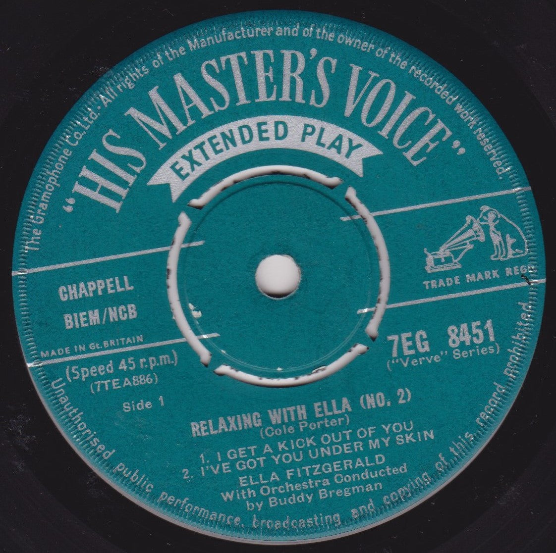 Ella Fitzgerald – Relaxing With Ella (No. 2) (HMV 1959) 7" vinyl EP VG/-