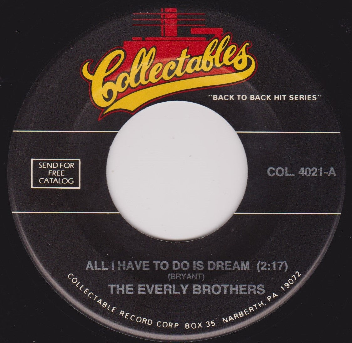 The Everly Brothers - All I Have To Do Is Dream / Claudette 7" US vinyl VG/VG