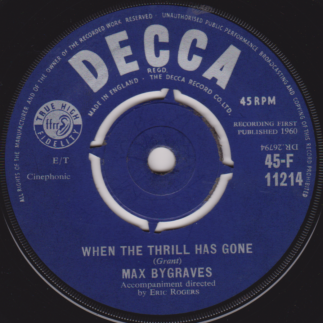 Max Bygraves – Fings Ain't Wot They Used T'Be (Decca 1960) 7" vinyl single VG/-