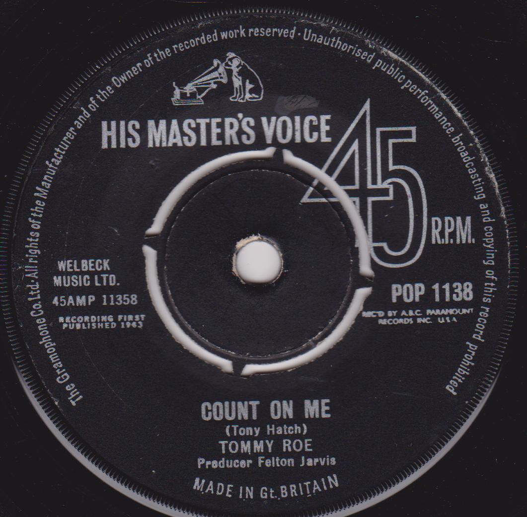 Tommy Roe – The Folk Singer (HMV 1963) 7" vinyl single VG/-
