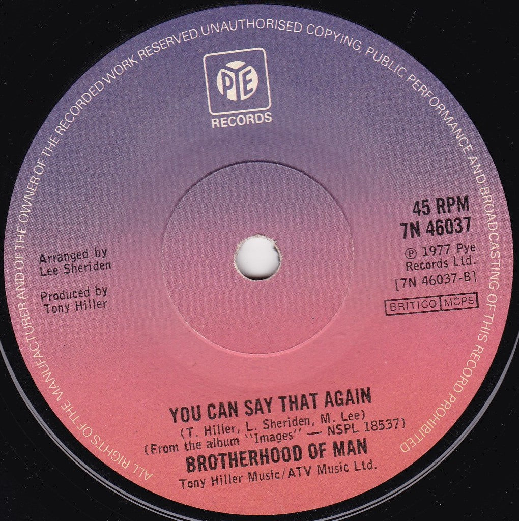Brotherhood Of Man – Figaro (Pye 1977) 7" vinyl single VG/-