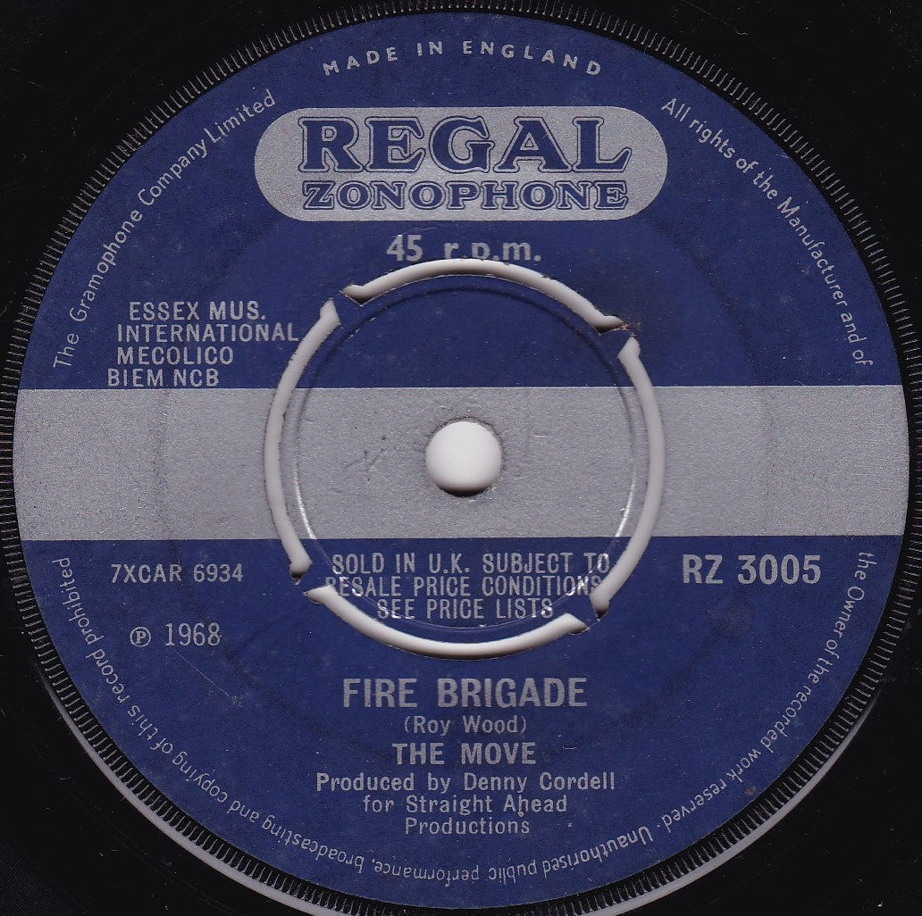 The Move – Fire Brigade (Regal Zonophone 1968) 7" vinyl single G+/-