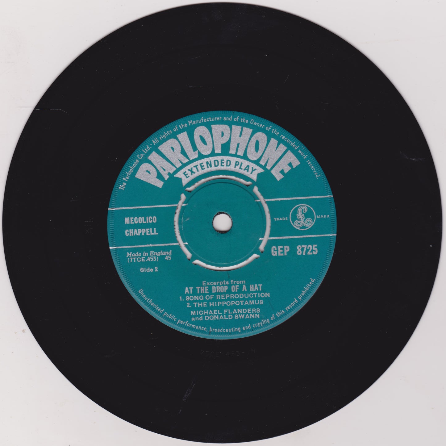 Michael Flanders And Donald Swann – Excerpts From "At The Drop Of A Hat" (Parlophone) 7" vinyl P/S EP VG/VG