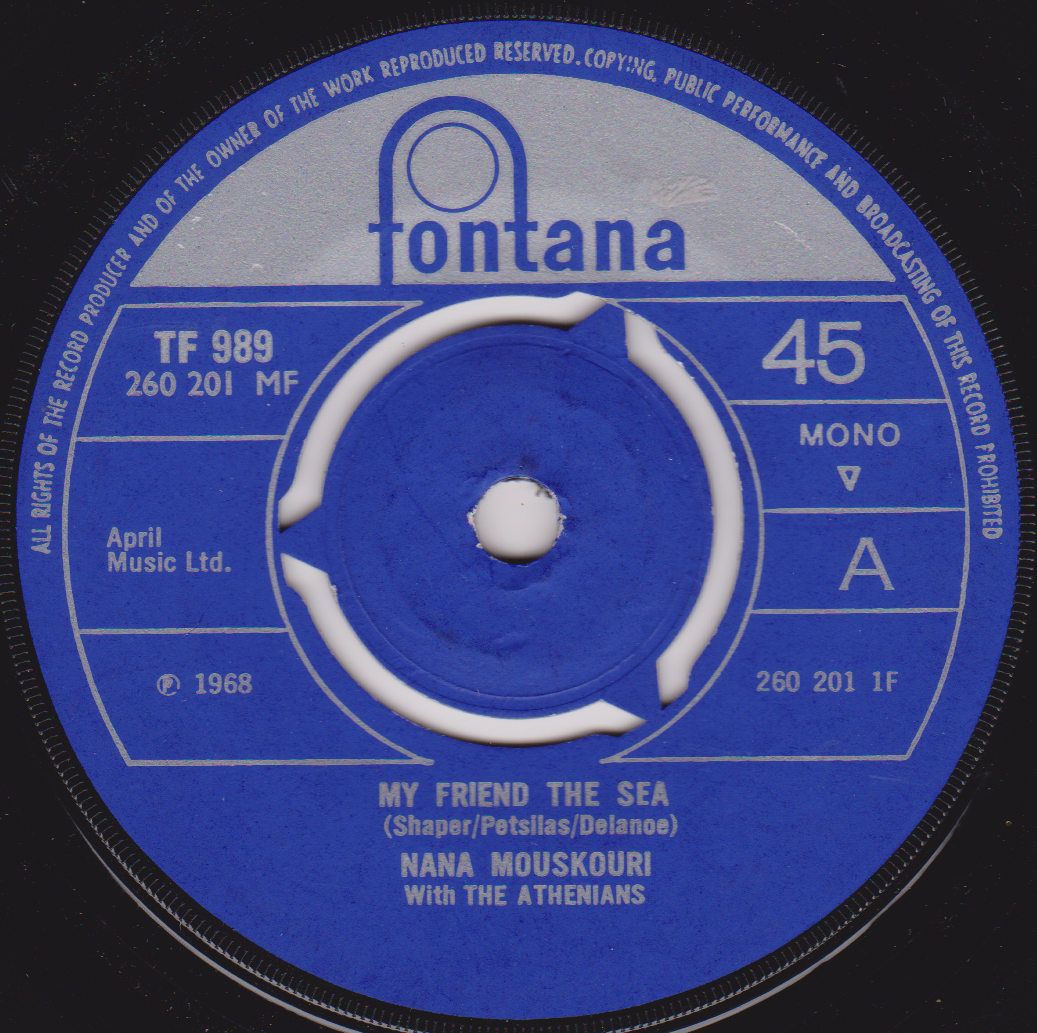 Fontana record label with text and music track details