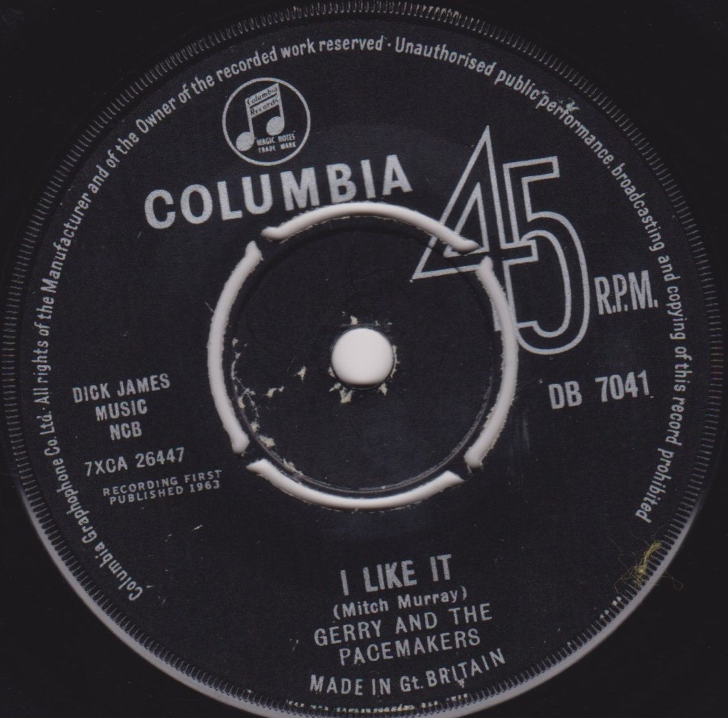 Gerry And The Pacemakers – I Like It (Columbia 1963) 7" vinyl single G+/-
