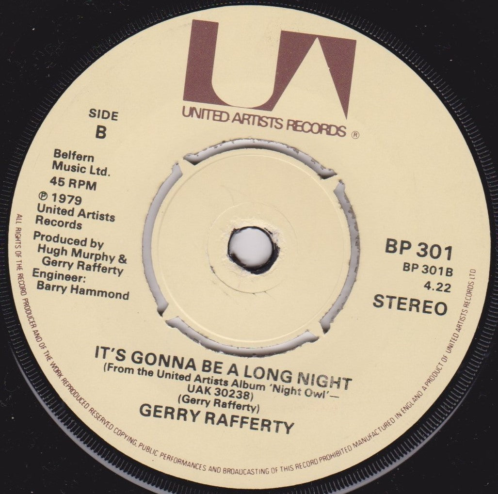 Gerry Rafferty – Get It Right Next Time (UA 1979) 7" vinyl single VG/-
