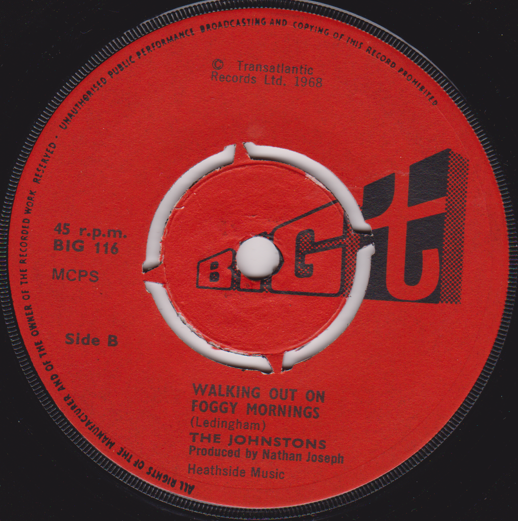 The Johnstons – Give A Damn (Big T 1968) 7" vinyl single G+/-