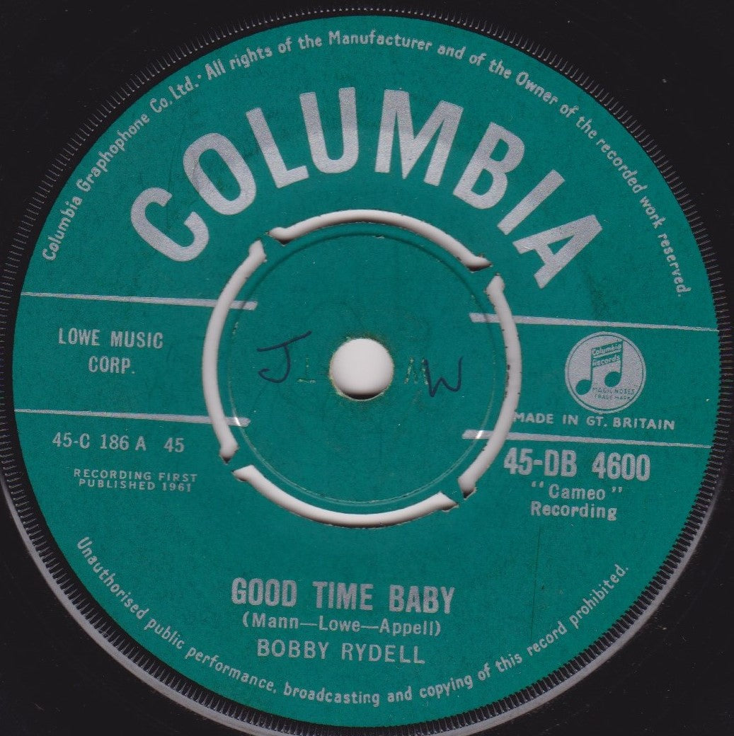 Bobby Rydell – Good Time Baby (Columbia 1961) 7" vinyl single VG/-