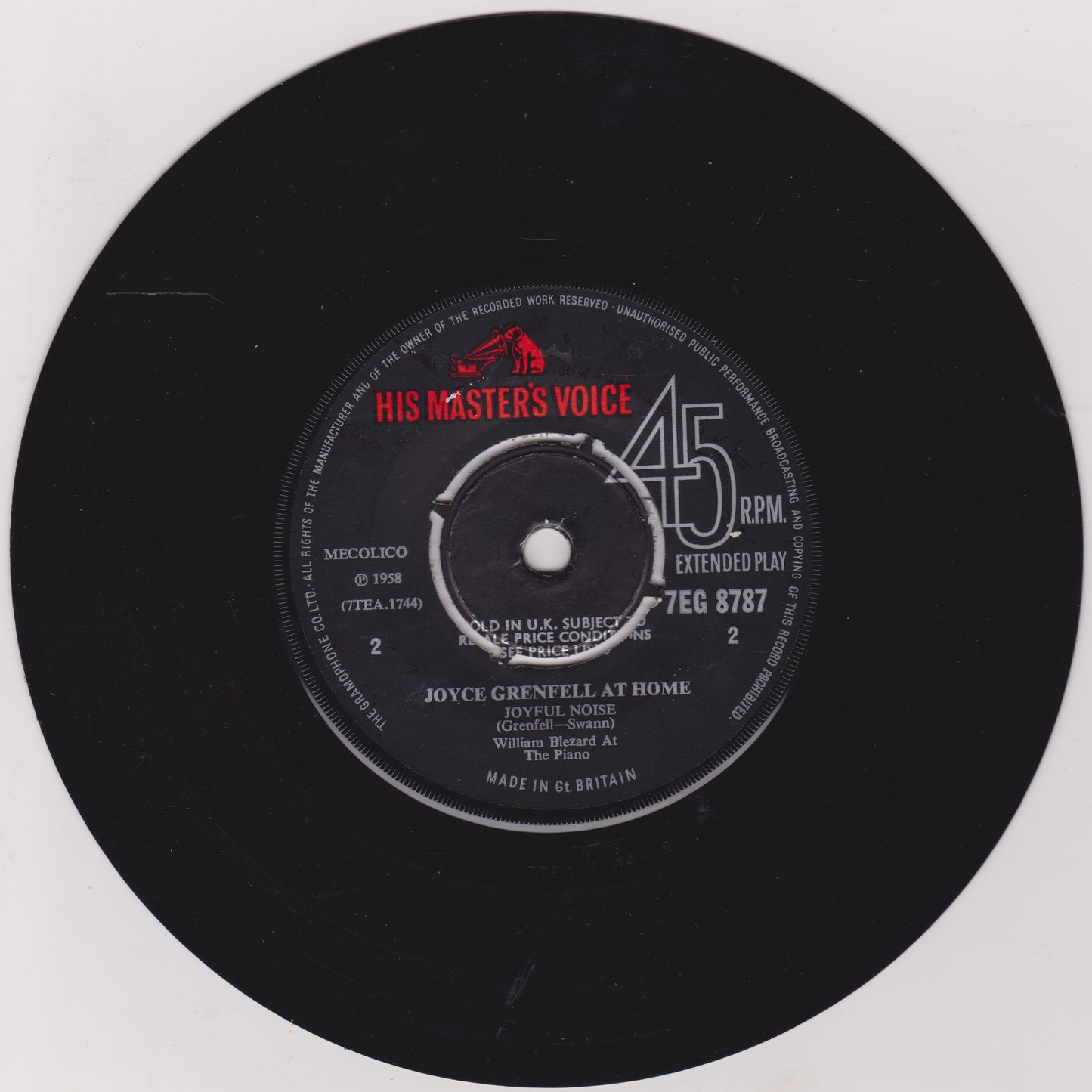 Joyce Grenfell – Joyce Grenfell At Home (HMV 1958) 7" vinyl P/S EP VG/VG