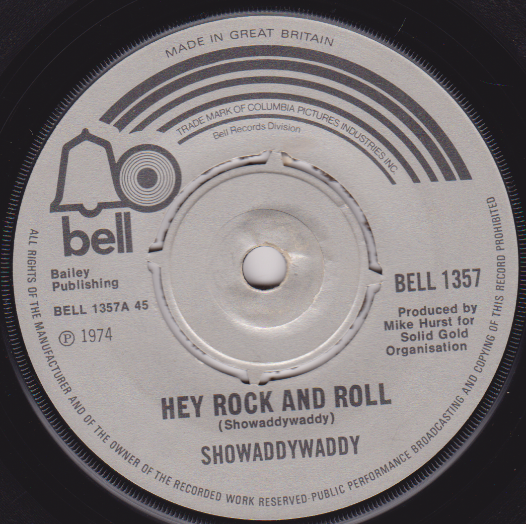 Showaddywaddy - Hey Rock And Roll (Bell 1974) 7" vinyl single VG/-