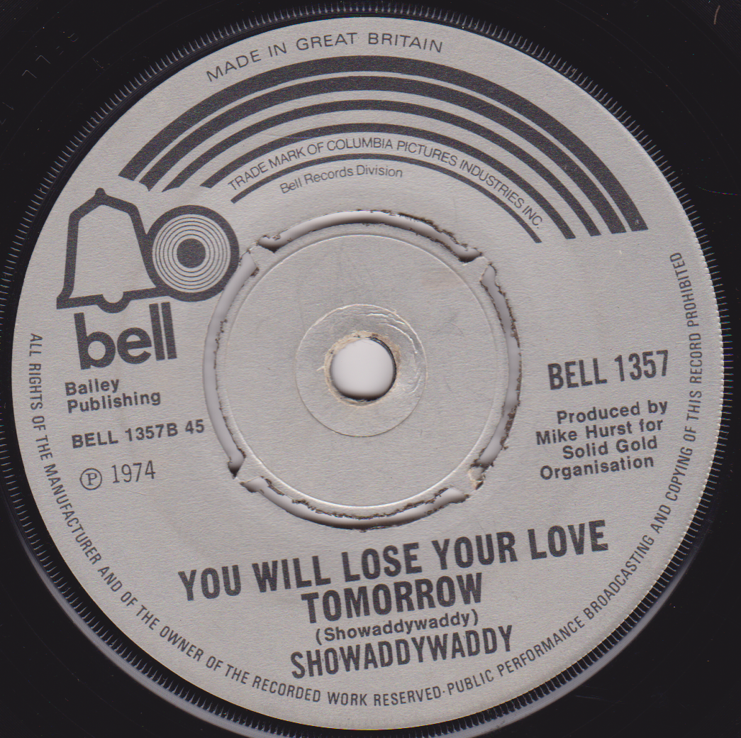 Showaddywaddy - Hey Rock And Roll (Bell 1974) 7" vinyl single VG/-