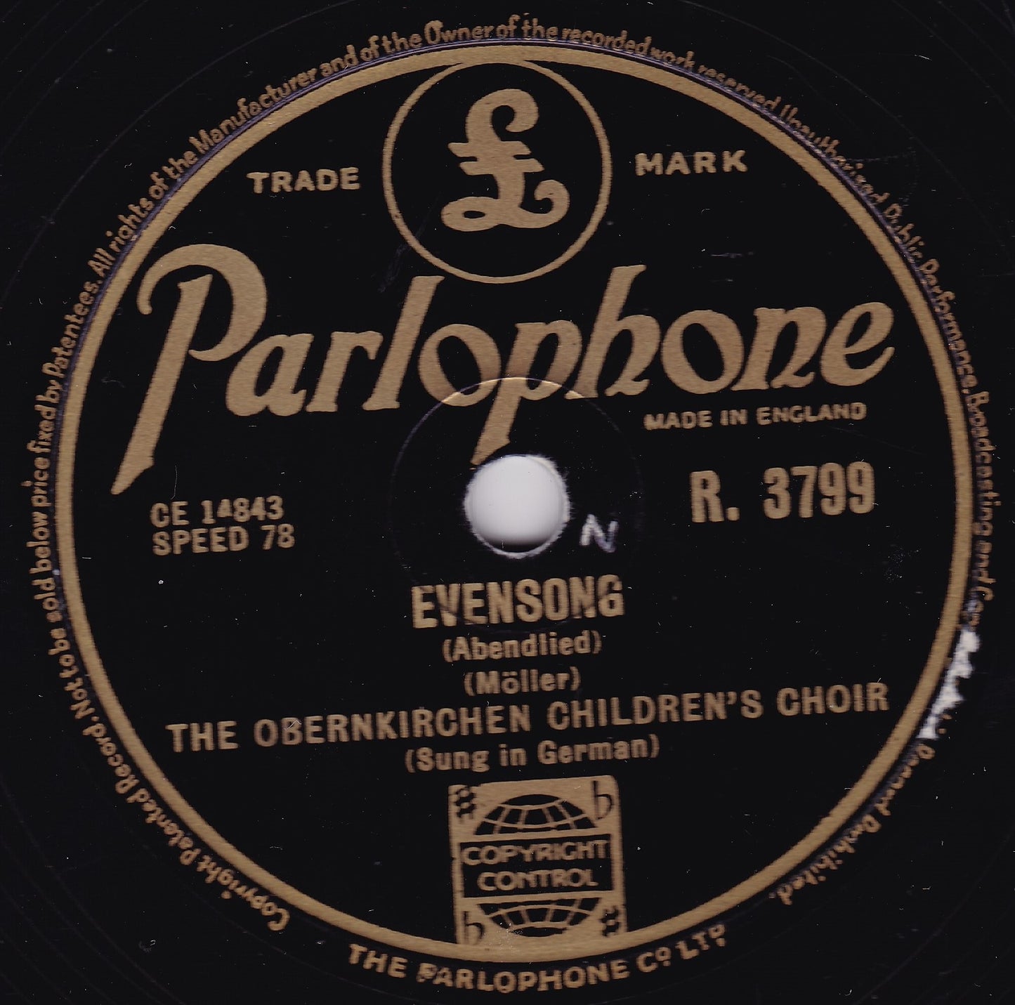 Obernkirchen Children's Choir – The Happy Wanderer (1954) 10" shellac VG/-
